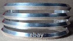 Vintage Navajo Signed H B Sterling Silver 4 Knife Edge Band Wide Cuff Bracelet