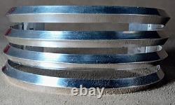 Vintage Navajo Signed H B Sterling Silver 4 Knife Edge Band Wide Cuff Bracelet