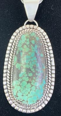 Vintage Navajo Signed R. C. Little Pendant & Rising Sun 5 strand sterling chain