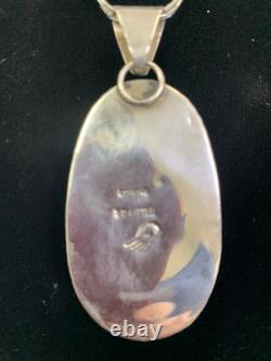 Vintage Navajo Signed R. C. Little Pendant & Rising Sun 5 strand sterling chain