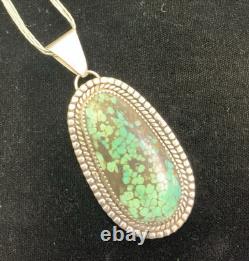 Vintage Navajo Signed R. C. Little Pendant & Rising Sun 5 strand sterling chain