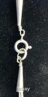 Vintage Navajo Signed R. C. Little Pendant & Rising Sun 5 strand sterling chain