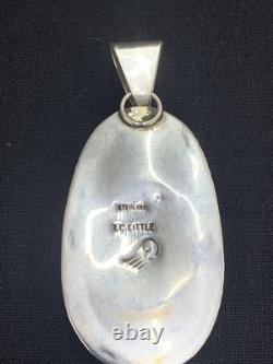 Vintage Navajo Signed R. C. Little Pendant & Rising Sun 5 strand sterling chain