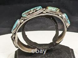 Vintage Navajo Silver 925 Turquoise Bracelet Native American Tribal