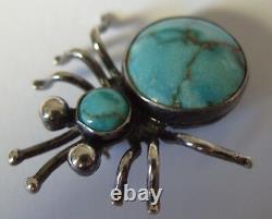 Vintage Navajo Silver And Turquoise Stones Bug Pin