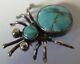 Vintage Navajo Silver And Turquoise Stones Bug Pin