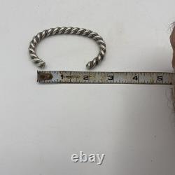 Vintage Navajo Silver Twisted Rope Cuff Bracelet 60Gms
