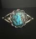 Vintage Navajo Spiderweb Turquoise Sterling Silver Cuff Bracelet 6-1/4 21g #220