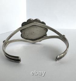 Vintage Navajo Spiderweb Turquoise Sterling Silver Cuff Bracelet 6-1/4 21g #220