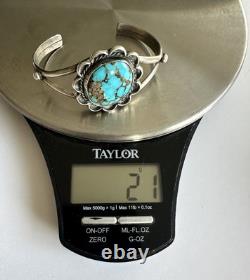 Vintage Navajo Spiderweb Turquoise Sterling Silver Cuff Bracelet 6-1/4 21g #220