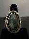 Vintage Navajo Sterling Lone Mountain Museum Quality Turquoise Stone Ring S-6.5