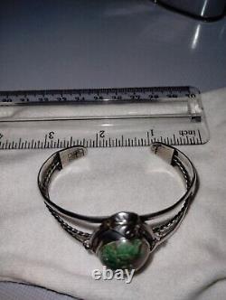 Vintage Navajo Sterling Signed Cuff With I Think It's Dragon's Blood Jasper Stone
