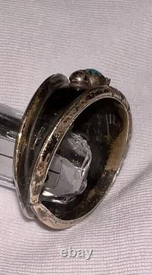 Vintage Navajo Sterling Silver 3-Stone Turquoise Ring Size 12.5. My Grandfather