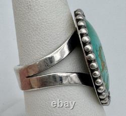 Vintage Navajo Sterling Silver. 925 & Turquoise Ring Size 8 1 Inch