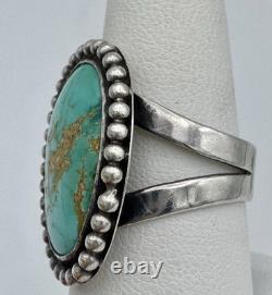 Vintage Navajo Sterling Silver. 925 & Turquoise Ring Size 8 1 Inch
