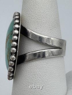 Vintage Navajo Sterling Silver. 925 & Turquoise Ring Size 8 1 Inch