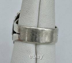 Vintage Navajo Sterling Silver. 925 & Turquoise Ring Size 8 1 Inch