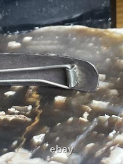 Vintage Navajo Sterling Silver And Red Coral Barrette Hair Clip