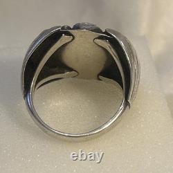 Vintage Navajo Sterling Silver And Turquoise Cluster Ring Size 10