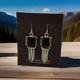 Vintage Navajo Sterling Silver Black Onyx Fringe Dangle Earrings Native American