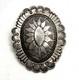 Vintage Navajo Sterling Silver Concho Stampwork Bolo Tie Slide Clip