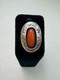 Vintage Navajo Sterling Silver Coral Ring Native American Statement Shadowbox