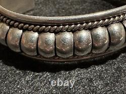 Vintage Navajo Sterling Silver Cuff Bracelet Thomas Charley