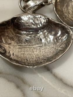 Vintage Navajo Sterling Silver Feather Necklace 20Dangle Earrings Set 38g