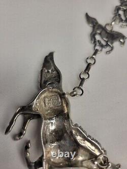 Vintage Navajo Sterling Silver Jewelry Set Running Horse by Glenn/Irene Sandoval