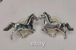 Vintage Navajo Sterling Silver Jewelry Set Running Horse by Glenn/Irene Sandoval