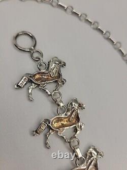 Vintage Navajo Sterling Silver Jewelry Set Running Horse by Glenn/Irene Sandoval