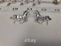 Vintage Navajo Sterling Silver Jewelry Set Running Horse by Glenn/Irene Sandoval