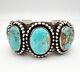 Vintage Navajo Sterling Silver King's Manassa Turquoise Cuff Bracelet 112.5g