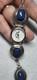 Vintage Navajo Sterling Silver Lapis Watch Bracelet 30.8g Concho Links