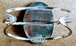 Vintage Navajo Sterling Silver Large Kingman Turquoise Nugget Cuff Bracelet