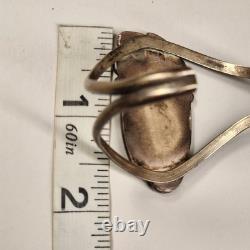 Vintage Navajo Sterling Silver MOP Turquoise Inlay Cuff Adjustable Bracelet