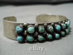 Vintage Navajo Sterling Silver Native American Turquoise Bracelet