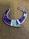 Vintage Navajo Sterling Silver Purple Inlay Cuff Bracelet 40.83g