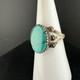 Vintage Navajo Sterling Silver Ring Turquoise Garrison Boyd Size 6.25