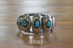 Vintage Navajo Sterling Silver Shadowbox Cuff Bracelet