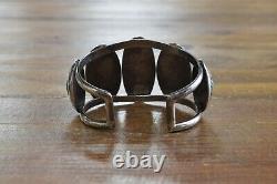 Vintage Navajo Sterling Silver Shadowbox Cuff Bracelet