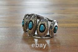 Vintage Navajo Sterling Silver Shadowbox Cuff Bracelet