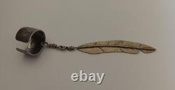 Vintage Navajo Sterling Silver Single Feather Ear Cuff