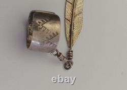 Vintage Navajo Sterling Silver Single Feather Ear Cuff