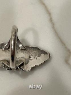 Vintage Navajo Sterling Silver Statement Ring Size 8 Signed H. Y. 6.2g