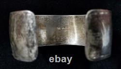 Vintage Navajo Sterling Silver Storyteller Cuff Bracelet by Kee Brown