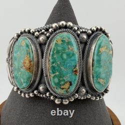 Vintage Navajo Sterling Silver Turquoise Bracelet Native American Jewelry