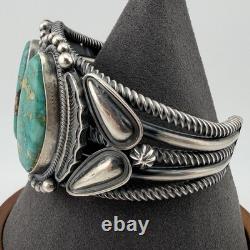 Vintage Navajo Sterling Silver Turquoise Bracelet Native American Jewelry