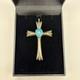 Vintage Navajo Sterling Silver Turquoise Cross Pendant Native American Jewelry