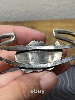 Vintage Navajo Sterling Silver Turquoise Cuff Bracelet Native American
